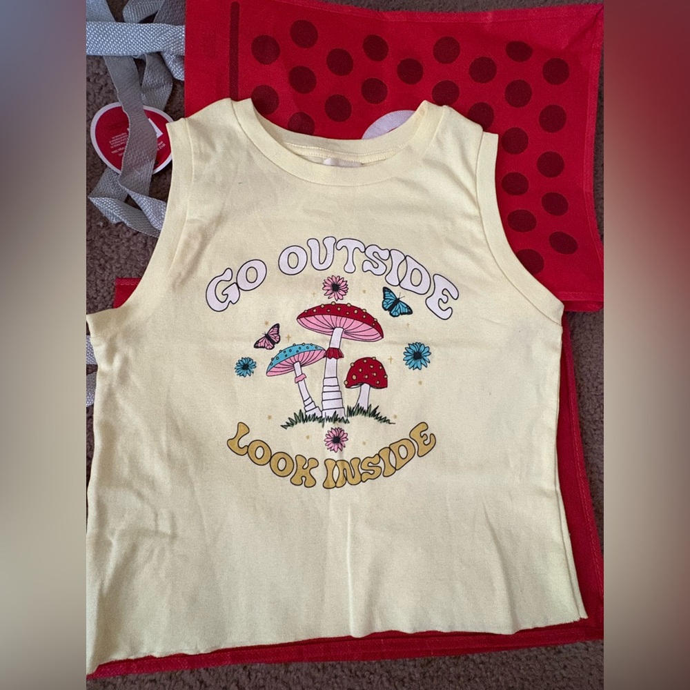 Go Outside Look Inside Yellow Tank Top